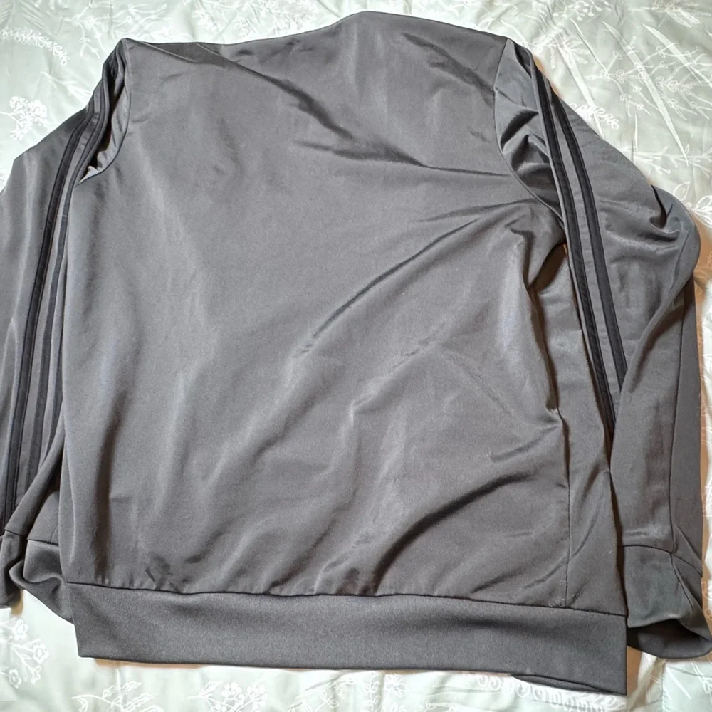 Adidas Men’s Track Jacket — Gray, Size LG